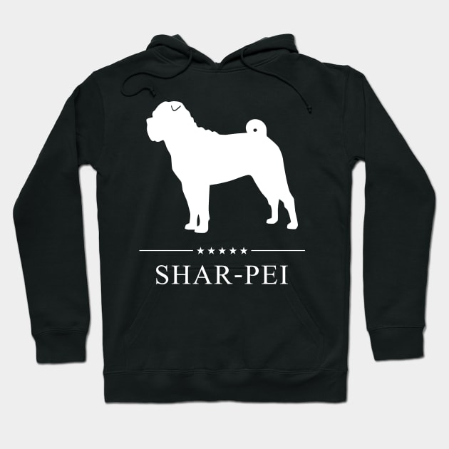 Shar-Pei Dog White Silhouette Hoodie by millersye